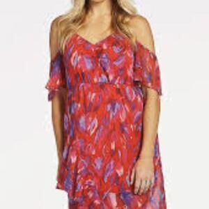 The Room by Evereve Red and Blue Claire Floral Dress - Size - Medium - NWT